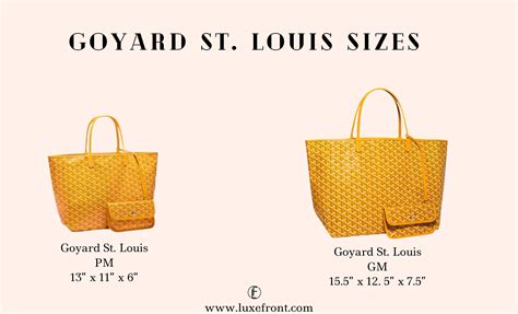 goyard st louis tote sizes|goyard tote bag cost.